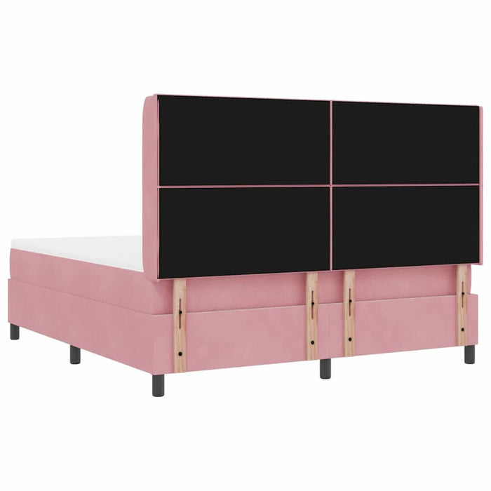 Pat cu arcuri cu saltea cu led Roz 180 x 200 cm Catifea - WALTI WALTI