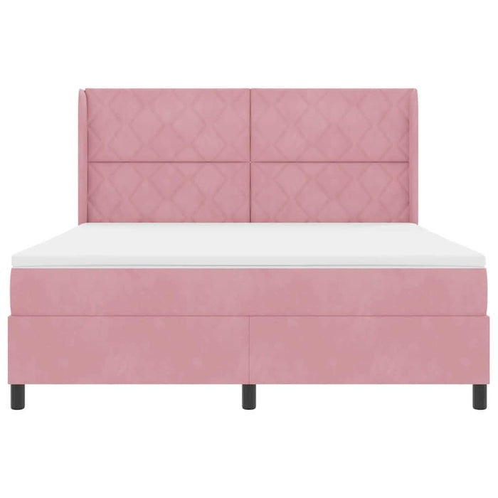 Pat cu arcuri cu saltea cu led Roz 180 x 200 cm Catifea - WALTI WALTI