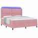 Pat cu arcuri cu saltea cu led Roz 180 x 200 cm Catifea - WALTI WALTI