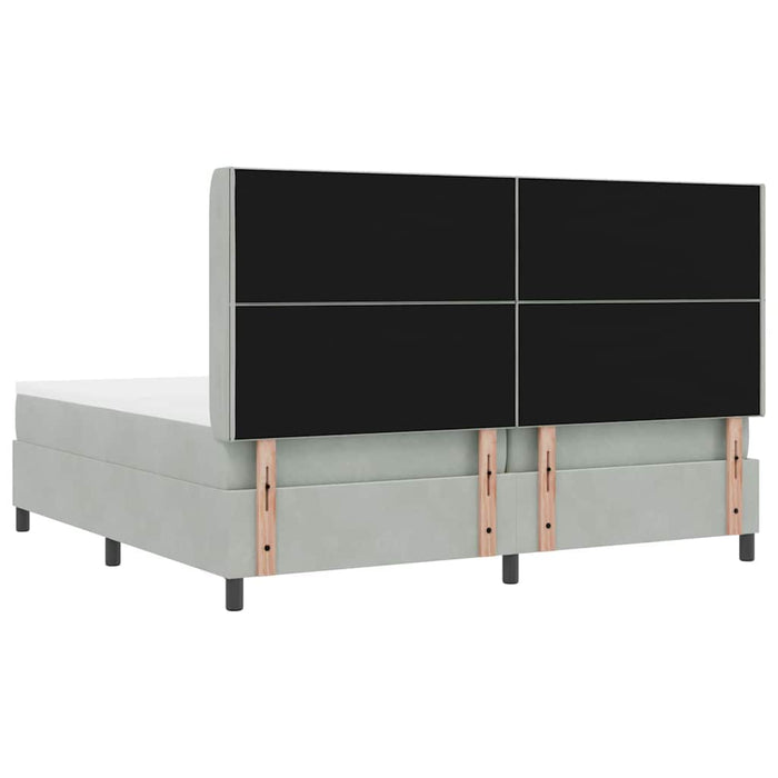 Pat cu arcuri cu benzi LED Gri deschis 200 x 200 cm Catifea - WALTI WALTI