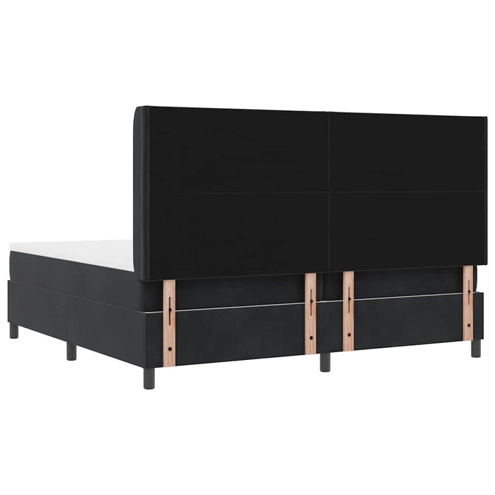 Pat cu arcuri cu benzi LED Negru 200 x 200 cm Catifea WALTI