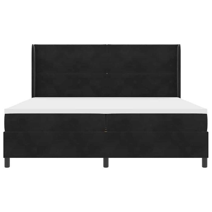 Pat cu arcuri cu benzi LED Negru 200 x 200 cm Catifea WALTI
