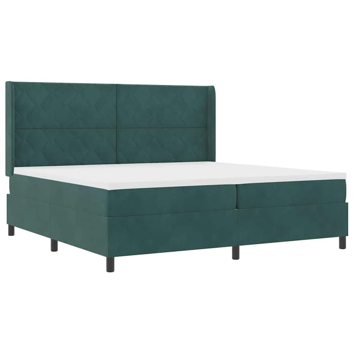 Pat cu arcuri cu benzi LED Verde închis 200 x 200 cm Catifea WALTI