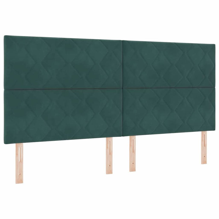 Pat cu arcuri cu benzi LED Verde închis 200 x 200 cm Catifea WALTI