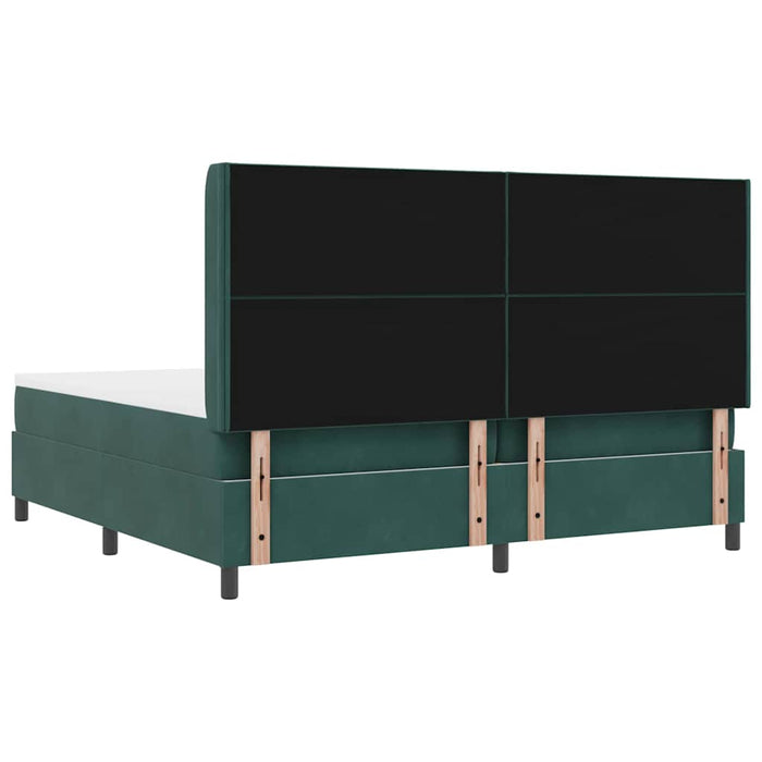 Pat cu arcuri cu benzi LED Verde închis 200 x 200 cm Catifea WALTI