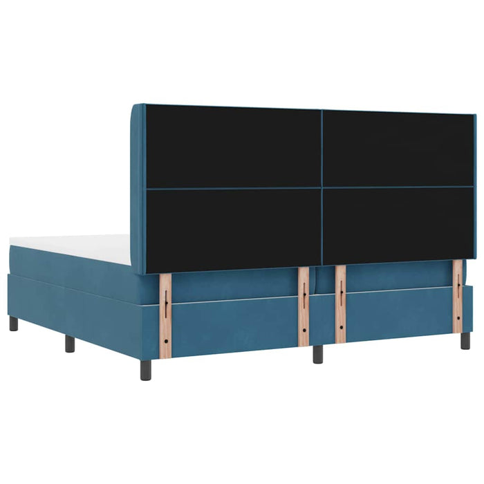 Pat cu arcuri cu benzi LED albastru 200 x 200 cm Catifea - WALTI WALTI