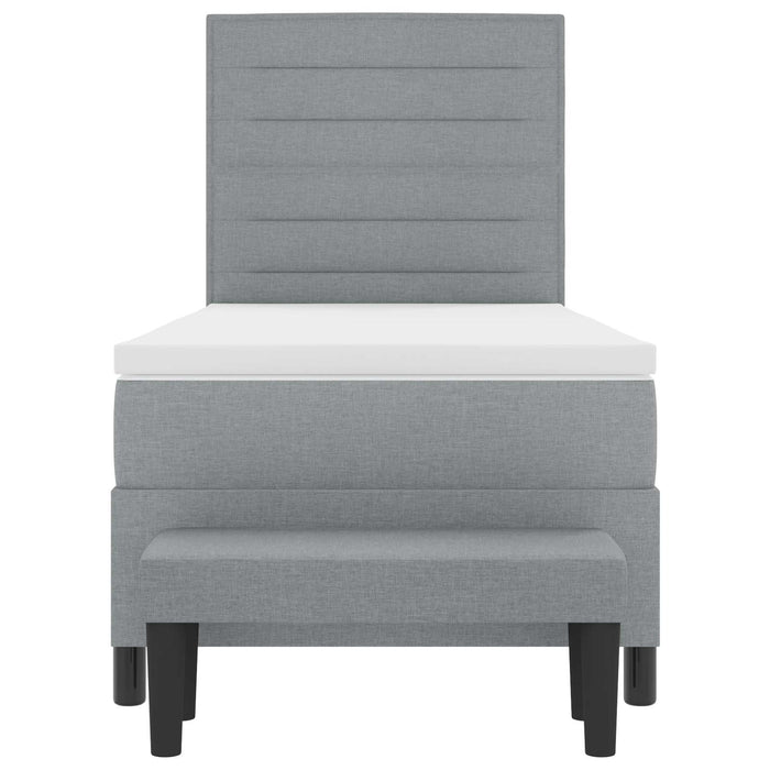 Pat cu arcuri cu saltea Gri deschis 80 x 200 cm țesătură - WALTI WALTI