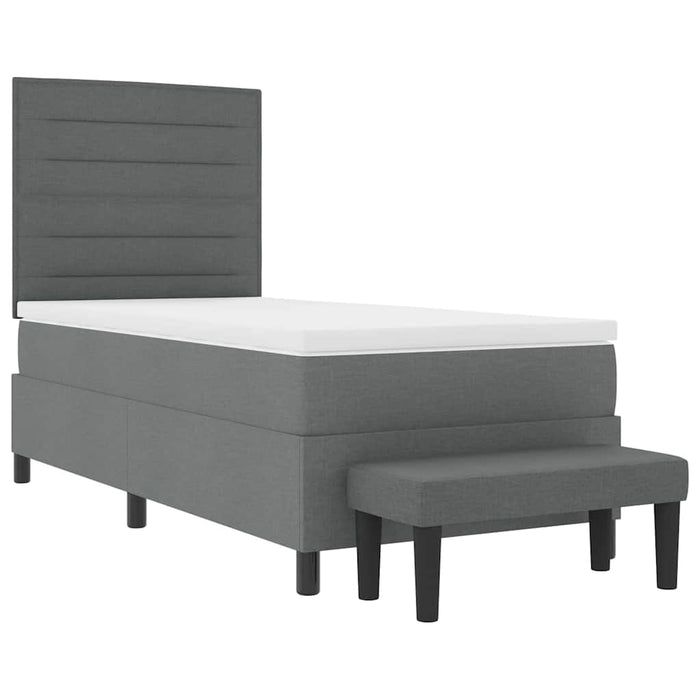Pat cu arcuri cu saltea Gri închis 80 x 200 cm țesătură - WALTI WALTI