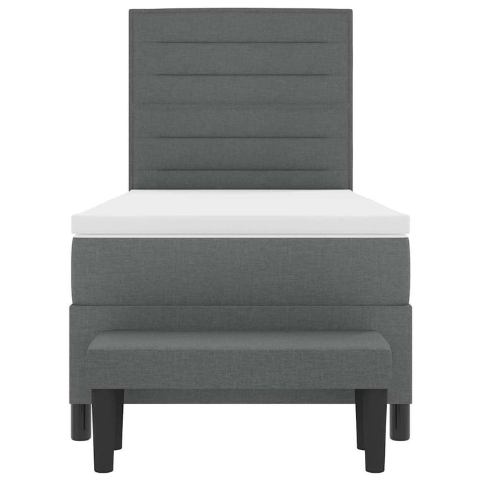 Pat cu arcuri cu saltea Gri închis 80 x 200 cm țesătură - WALTI WALTI