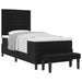 Pat cu arcuri cu saltea cu headboard Negru 80 x 200 cm țesătură - WALTI WALTI