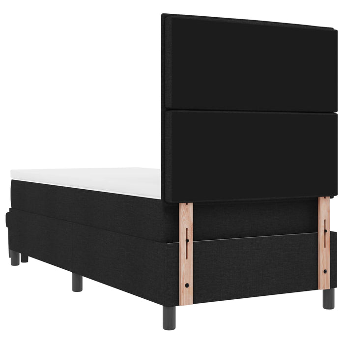 Pat cu arcuri cu saltea cu headboard Negru 80 x 200 cm țesătură - WALTI WALTI