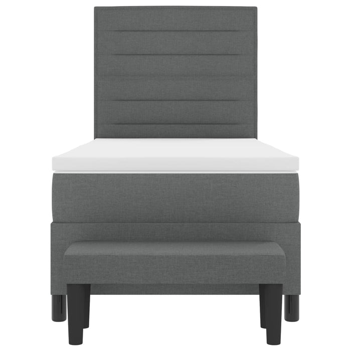Pat cu arcuri cu saltea Gri închis 90 x 190 cm țesătură - WALTI WALTI