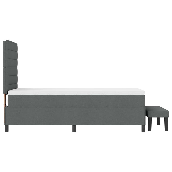 Pat cu arcuri cu saltea Gri închis 90 x 190 cm țesătură - WALTI WALTI