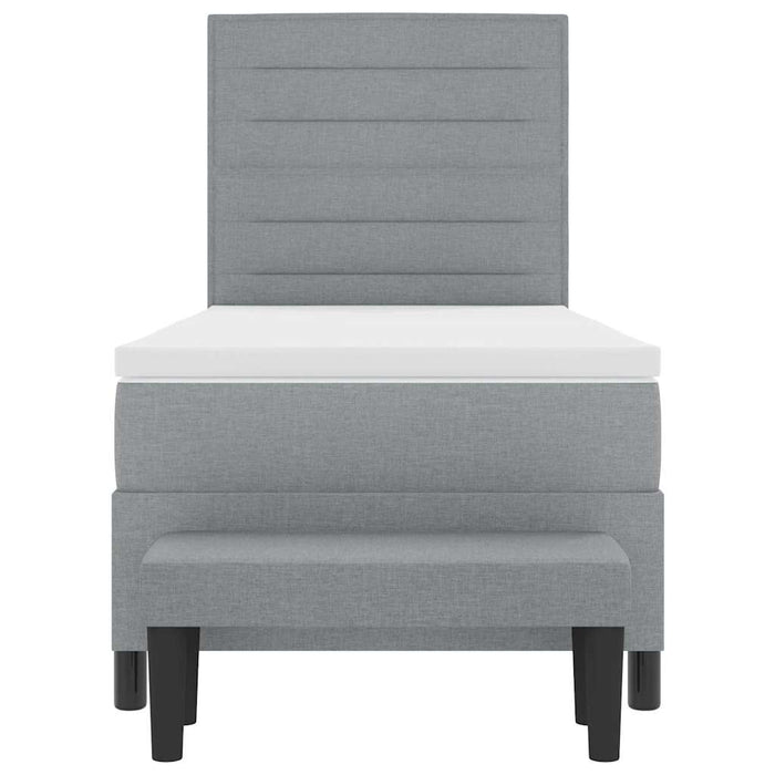 Pat cu arcuri cu saltea Gri deschis 90 x 200 cm țesătură - WALTI WALTI
