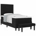 Pat cu arcuri cu saltea cu headboard Negru 90 x 200 cm țesătură - WALTI WALTI
