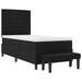 Pat cu arcuri cu saltea cu headboard Negru 90 x 200 cm țesătură - WALTI WALTI