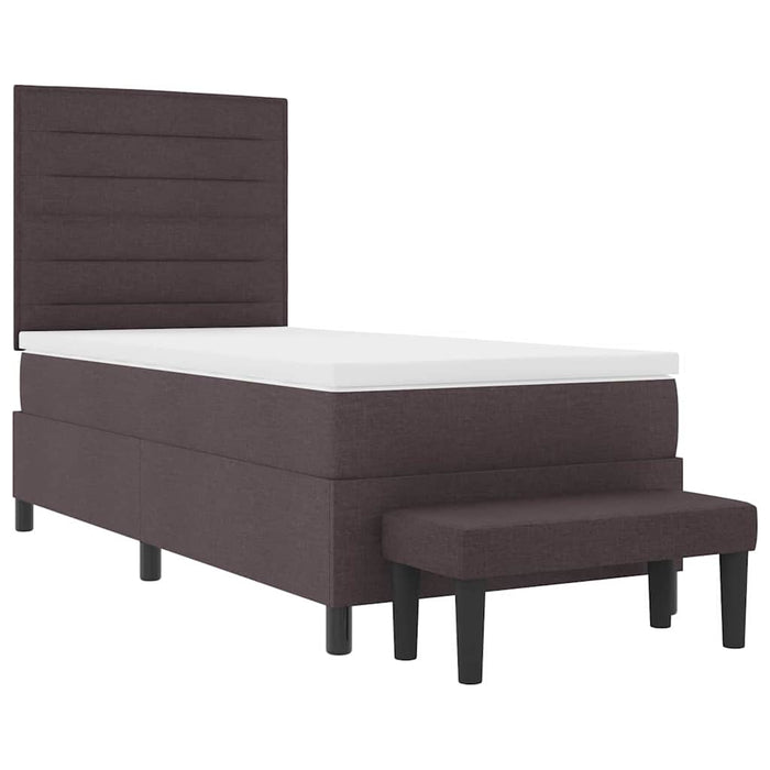 Pat cu arcuri cu saltea Maro închis 90 x 200 cm țesătură - WALTI WALTI