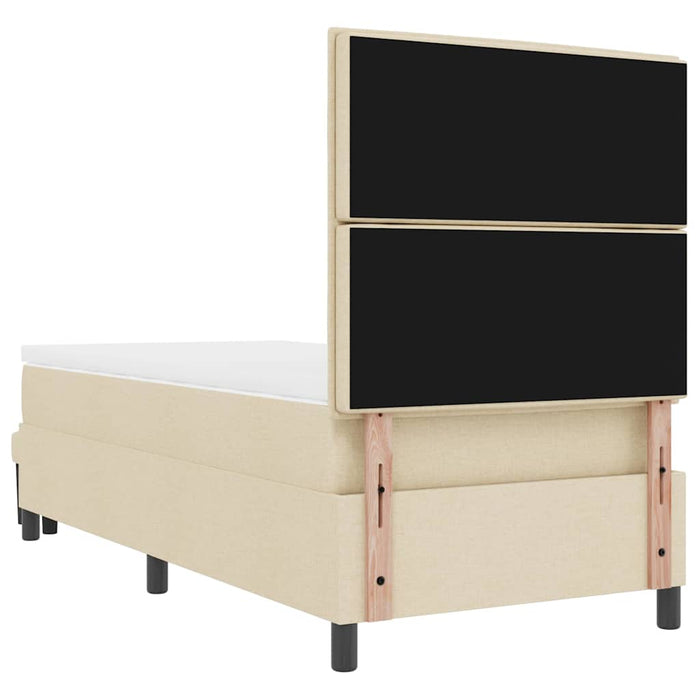 Pat cu arcuri cu saltea cu headboard Crem 90 x 200 cm țesătură - WALTI WALTI