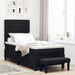 Pat cu arcuri cu headboard Negru 100 x 200 cm țesătură - WALTI WALTI
