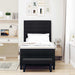 Pat cu arcuri cu headboard Negru 100 x 200 cm țesătură - WALTI WALTI