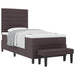 Pat cu arcuri cu headboard Maro închis 100 x 200 cm țesătură - WALTI WALTI