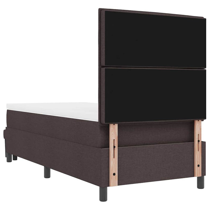 Pat cu arcuri cu headboard Maro închis 100 x 200 cm țesătură - WALTI WALTI