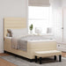 Pat cu arcuri cu saltea cu headboard Crem 100 x 200 cm țesătură - WALTI WALTI