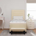 Pat cu arcuri cu saltea cu headboard Crem 100 x 200 cm țesătură - WALTI WALTI