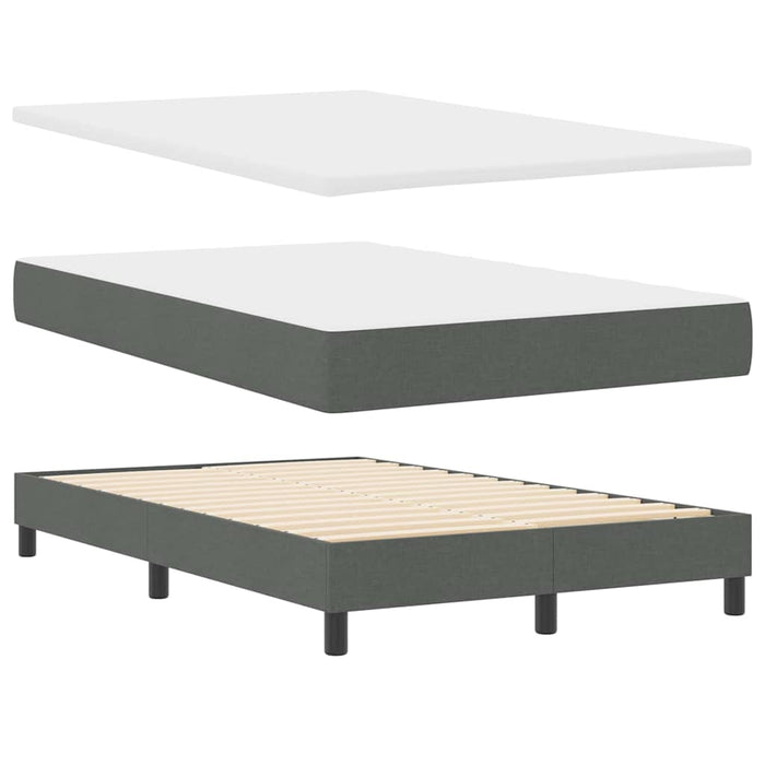 Pat cu arcuri cu saltea Gri închis 120 x 190 cm țesătură - WALTI WALTI