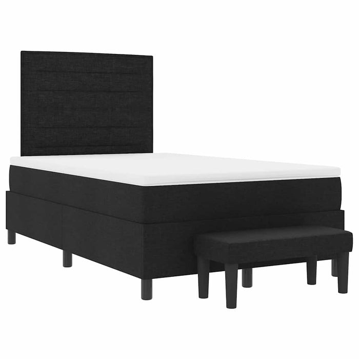 Pat cu arcuri cu headboard Negru 120 x 190 cm țesătură - WALTI WALTI