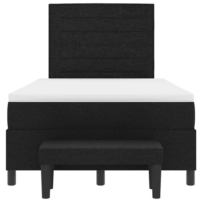 Pat cu arcuri cu headboard Negru 120 x 190 cm țesătură - WALTI WALTI