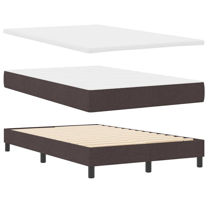 Pat cu arcuri cu saltea Maro închis 120 x 190 cm țesătură - WALTI WALTI