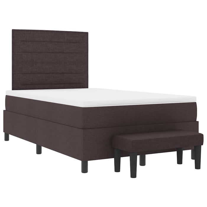 Pat cu arcuri cu saltea Maro închis 120 x 190 cm țesătură - WALTI WALTI