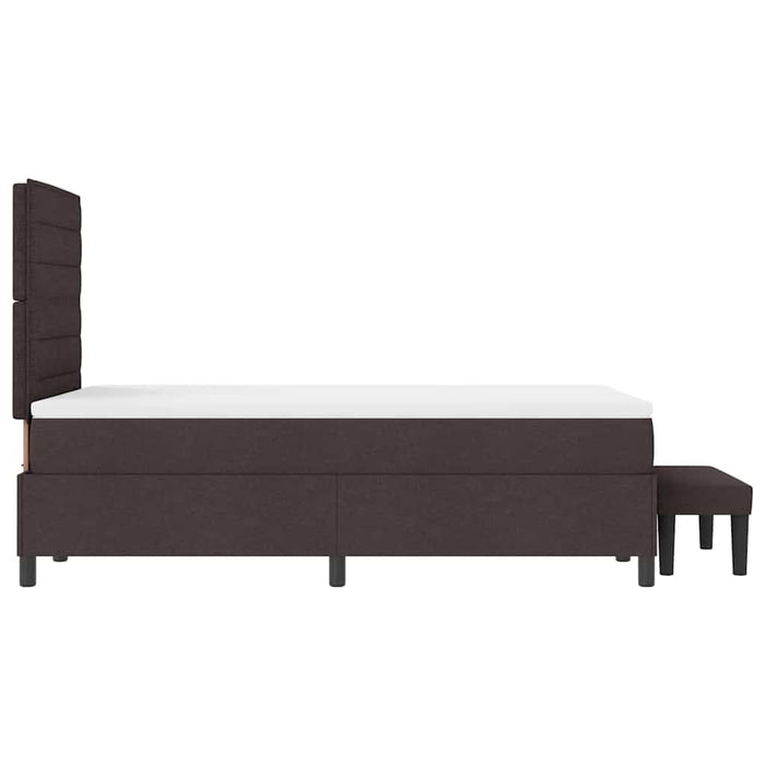 Pat cu arcuri cu saltea Maro închis 120 x 190 cm țesătură - WALTI WALTI