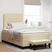 Pat cu arcuri cu saltea cu headboard Crem 120 x 190 cm țesătură - WALTI WALTI