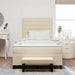 Pat cu arcuri cu saltea cu headboard Crem 120 x 190 cm țesătură - WALTI WALTI