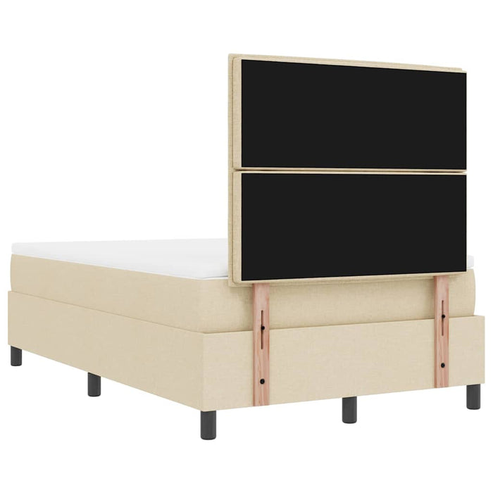 Pat cu arcuri cu saltea cu headboard Crem 120 x 190 cm țesătură - WALTI WALTI