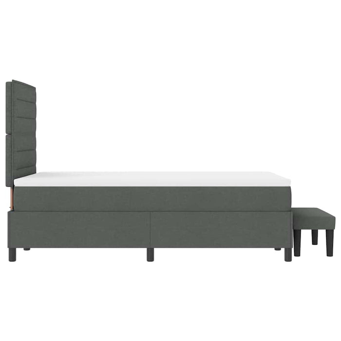 Pat cu arcuri cu saltea Gri închis 120 x 200 cm țesătură - WALTI WALTI