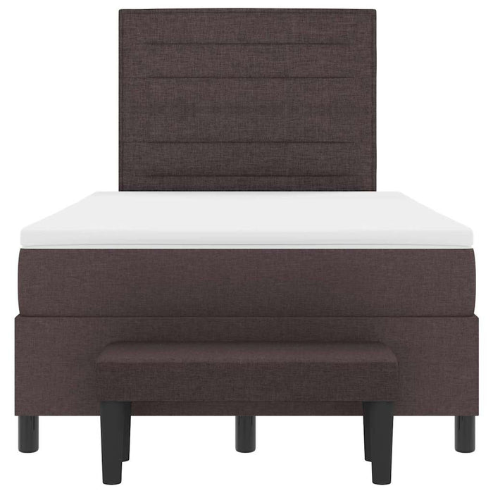 Pat cu arcuri cu saltea Maro închis 120 x 200 cm țesătură - WALTI WALTI