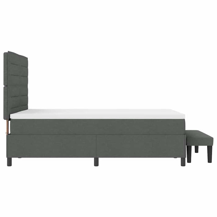 Pat cu arcuri cu saltea Gri închis 140 x 190 cm țesătură - WALTI WALTI