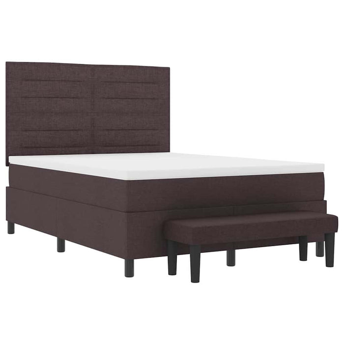 Pat cu arcuri cu pernă Maro închis 140 x 190 cm țesătură WALTI