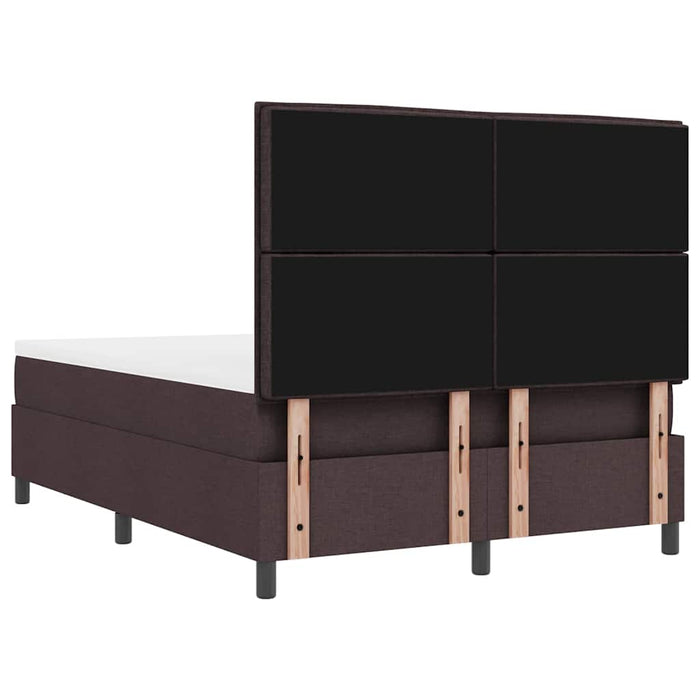 Pat cu arcuri cu headboard Maro închis 140 x 200 cm țesătură WALTI