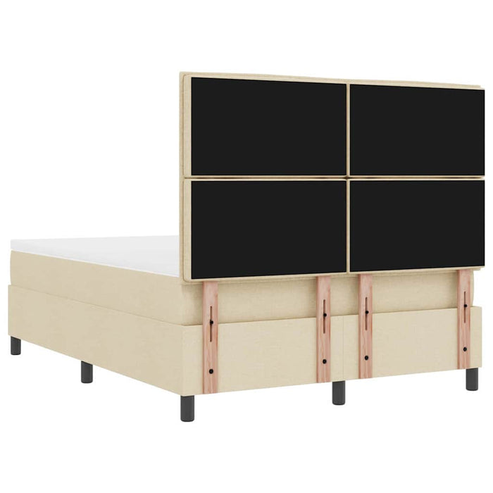 Pat cu arcuri cu saltea cu headboard Crem 140 x 200 cm țesătură - WALTI WALTI