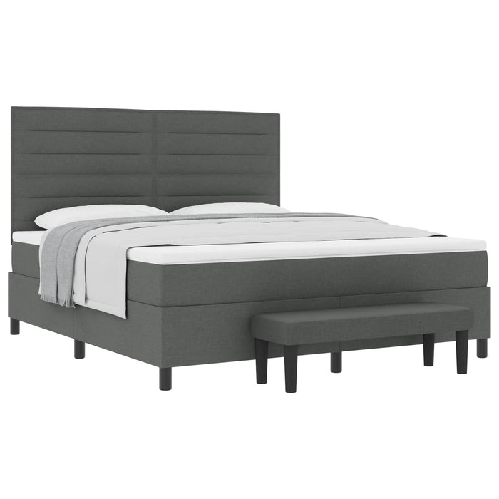 Pat cu arcuri cu saltea Gri închis 180 x 200 cm țesătură - WALTI WALTI