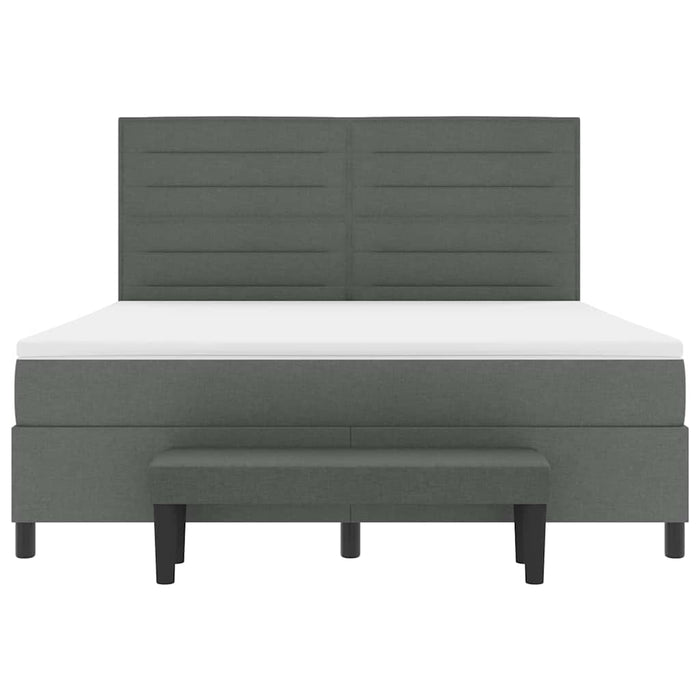 Pat cu arcuri cu saltea Gri închis 180 x 200 cm țesătură - WALTI WALTI
