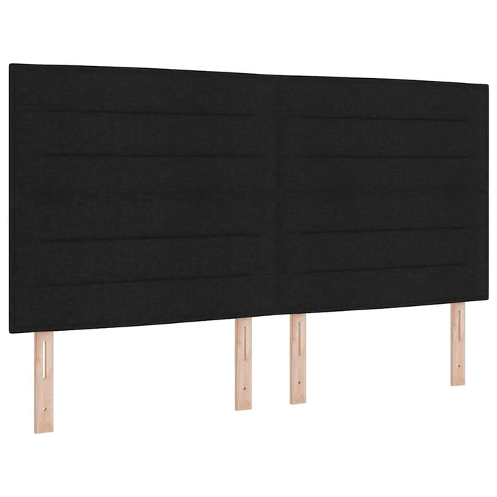 Pat cu arcuri cu saltea Negru 180 x 200 cm țesătură - WALTI WALTI