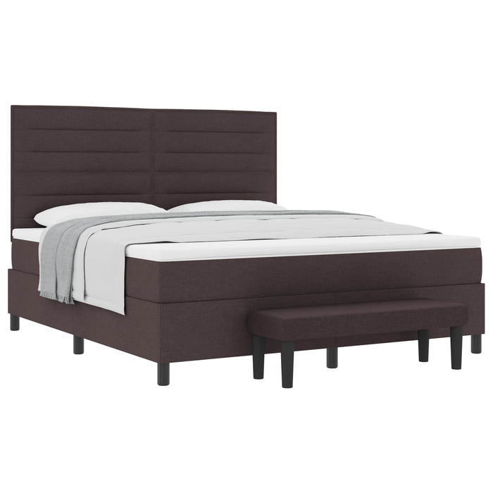 Pat cu arcuri cu headboard Maro închis 180 x 200 cm țesătură WALTI