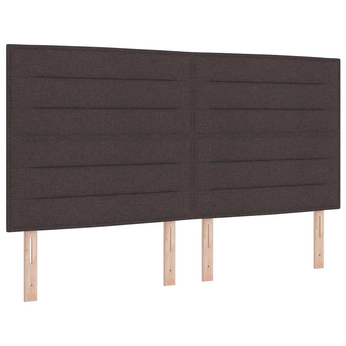 Pat cu arcuri cu headboard Maro închis 180 x 200 cm țesătură WALTI