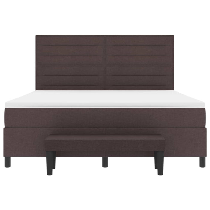 Pat cu arcuri cu headboard Maro închis 180 x 200 cm țesătură WALTI