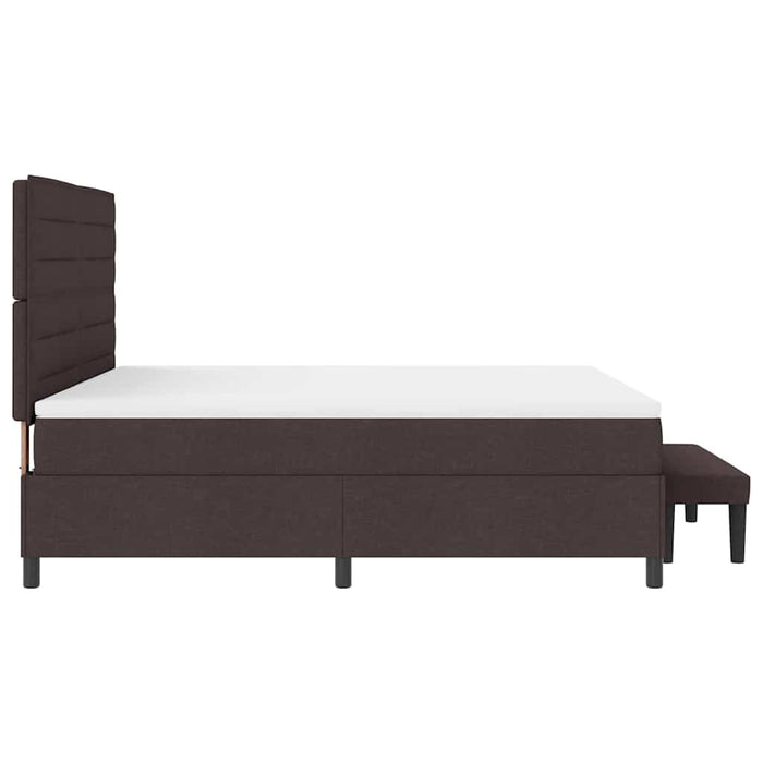 Pat cu arcuri cu headboard Maro închis 180 x 200 cm țesătură WALTI